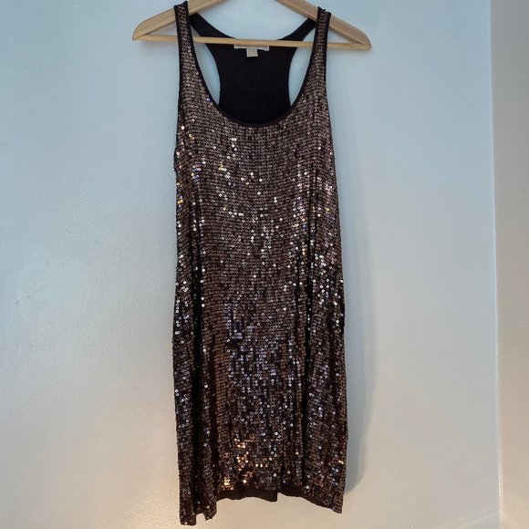 Michael Kors Brown Sequin Mini Dress New Years Eve - Picture 2 of 5